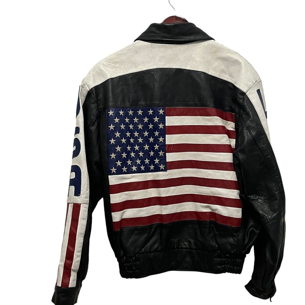 USA Leather Jacket Vintage Women Size XXL Vintage Bomber Herrington One Flaw